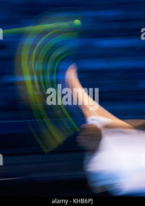 Tennis atp, Londra, Novembre 14, 2017 servizio tennisplayer movimento in corrispondenza di nitto atp finals tennis uomini in millenium arena O2 Arena di Londra, Regno Unito, novembre 14, 2017, stagione 2017/2018 © Peter schatz / alamy live news Foto Stock