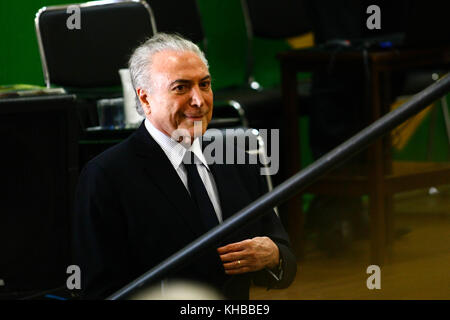 Sao Paulo, Brasile. Xv nov, 2017. itú, sp - 15.11.2017: Michel temer participa de eventoo em itú - il presidente della repubblica, michel temer, assiste alla cerimonia di concedere il titolo di cittadinanza a jose eduardo bandeira de Mello, nella città di itú nello stato di São Paulo, il 15 novembre. Credito: foto arena ltda/alamy live news Foto Stock