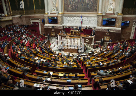 Parigi, Francia. 15 novembre 2017. Visione generale dell'assemblea nazionale francese. Crediti: Thierry le Fouille/SOPA/ZUMA Wire/Alamy Live News Foto Stock