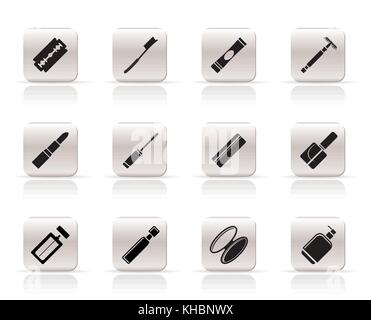 Semplice make-up icona impostare, la salute e la bellezza delle icone Illustrazione Vettoriale