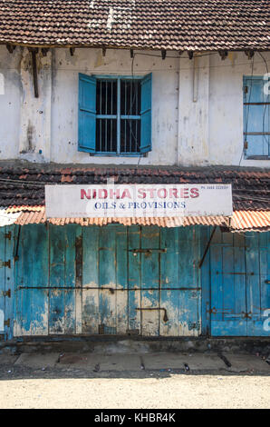 Un negozio nel quartiere di spezie, Kochi, India Foto Stock