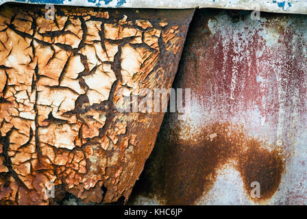 Dettagliato di close-up immagini dei modelli di ruggine e texture. Foto Stock