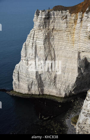 Pointe de la Courtine, Falaise d' Aval, Etretat, Seine-Maritime, in Normandia, Francia, Europa Foto Stock