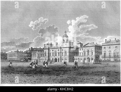 Una incisione dell'Ammiragliato e delle Guardie a Cavallo, Westminster scansionati ad alta risoluzione da un libro stampato nel 1819. Ritiene copyright free. Foto Stock