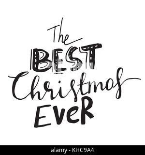 Natale scritta a mano firma. Illustrazione Vettoriale