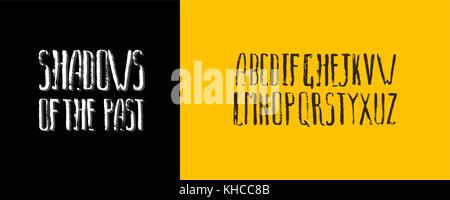 La calligrafia moderno alfabeto. spazzola manoscritta lettere. lettere maiuscole, minuscole, numeri. mano caratteri font per il vostro design: wedding calligraphy, logo, Illustrazione Vettoriale