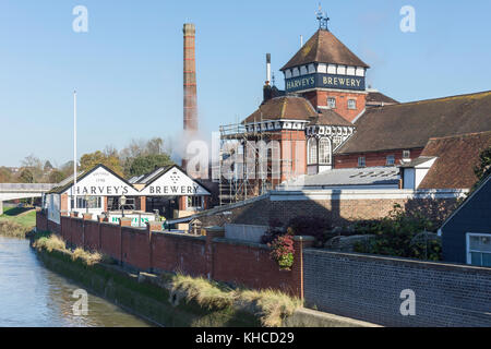Xix secolo Harvey's Brewery, Cliffe High Street, Lewes, East Sussex, England, Regno Unito Foto Stock