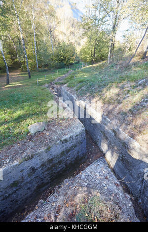 Resti della linea Cadorna (Linea Cadorna), Belvederala la crocetta, Croce, Menaggio, Lago di Como, il Lago di Como e Provincia di LECCO, LOMBARDIA Ital Foto Stock