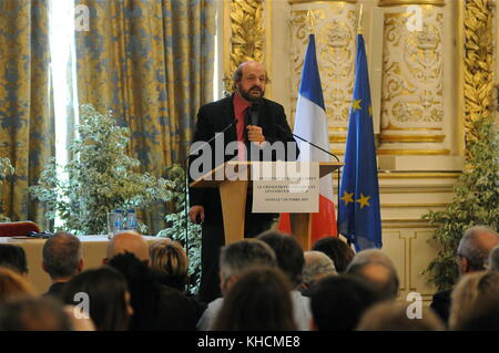 Climatologo Herve le Treut, parla a Lione, Francia Foto Stock