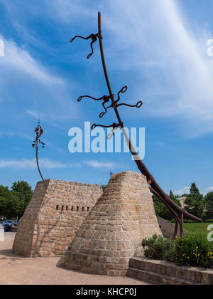 Celebrazione Oodena cerchio, le forcelle National Historic Site, Winnipeg, Manitoba, Canada. Foto Stock