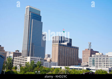 Mattina in Omaha - skyline della città. Omaha, Nebraska, Stati Uniti d'America. Foto Stock