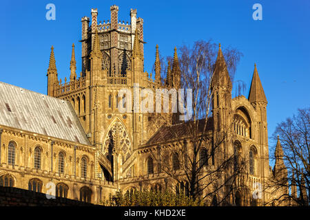 ELY, CAMBRIDGESHIRE/UK - novembre 23 : vista esterna della Cattedrale di Ely in Ely su Novembre 23, 2012 Foto Stock