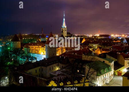 Città vecchia di Tallinn da patkul lookout Foto Stock