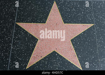 HOLLYWOOD, CA - DICEMBRE 06: Stella vuota sulla Hollywood Walk of Fame a Hollywood, California il 6 dicembre 2016. Foto Stock