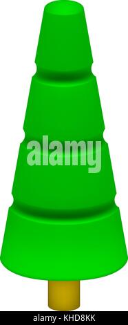 Albero verde nella progettazione di plastica su sfondo bianco Illustrazione Vettoriale