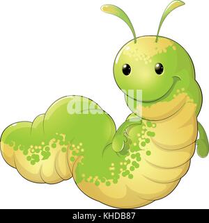 Carino caterpillar di insetto Illustrazione Vettoriale