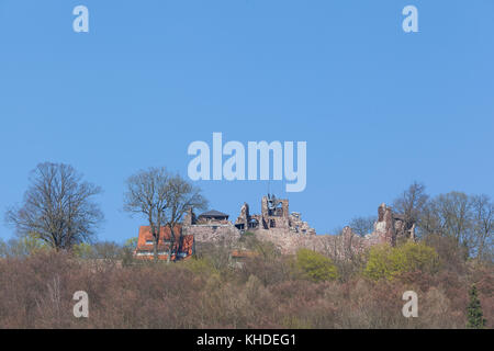 Blick auf die Burgruine Hohnstein Neustadt Harz Foto Stock