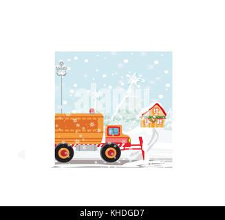 Spartineve durante il funzionamento. Illustrazione Vettoriale