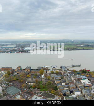 St Georges chiesa vista aerea, Gravesend, Kent, Regno Unito Foto Stock