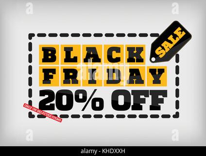 Venerdì nero vendita design modello. venerdì nero banner. 20% di sconto Illustrazione Vettoriale