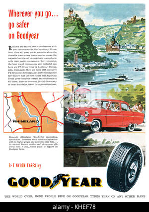 1961 U.S. pubblicità per pneumatici Goodyear. Foto Stock