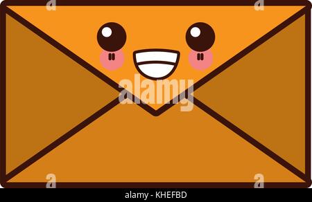 La busta chiusa isolato carino kawaii cartoon Illustrazione Vettoriale