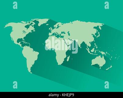 Mappa mondiale silhouette Illustrazione Vettoriale