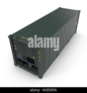 Iso contenitore refrigerato isolato su bianco 3d illustrazione Foto Stock