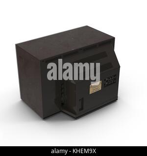 Vecchia tv isolato su bianco 3d illustrazione Foto Stock