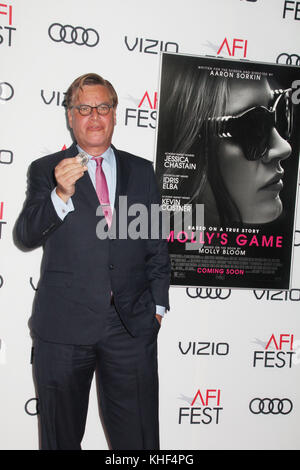 Hollywood, Stati Uniti d'America. Xvi Nov, 2017. Aaron Sorkin 11/16/2017 "olly gioco dell' AFI Fest 2017 Notte di chiusura presentazione tenutasi a TCL Teatro Cinese a Hollywood, CA Foto: Cronos/Hollywood News Foto Stock