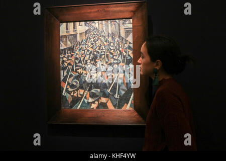 Londra Regno Unito. 17 novembre 2017. c.r.w nevinson dalla moderna & post guerra british art auction a sothebys london credit: amer ghazzal/alamy live news credito: amer ghazzal/alamy live news Foto Stock