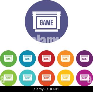 Cartuccia di gioco impostare le icone Illustrazione Vettoriale