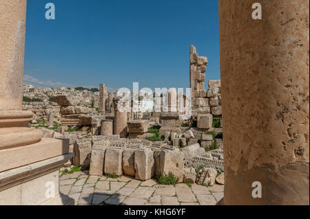 L'antica città di Jerash, Giordania, medio oriente Foto Stock