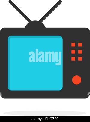 Icona tv con ombra Illustrazione Vettoriale