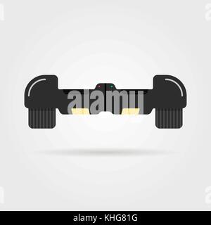 Hoverboard nero con ombra Illustrazione Vettoriale