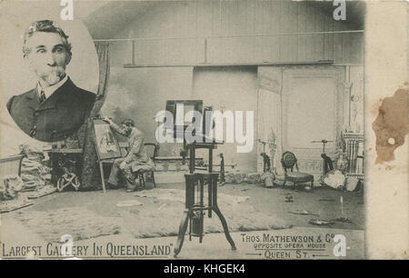 2 253381 Thomas Mathewson studi fotografici cartolina, Brisbane, ca. 1895 Foto Stock