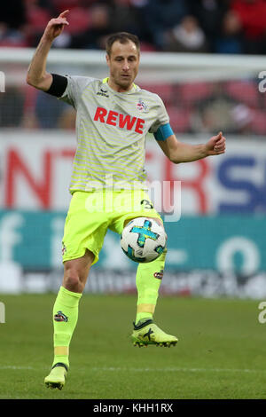 Matthias Lehmann di Colonia in azione durante la partita di calcio della Bundesliga tra l'FSV Mainz 05 e 1. FC Cologne a Mainz, Germania, 18 novembre 2017. Foto: Thomas Frey/dpa Foto Stock