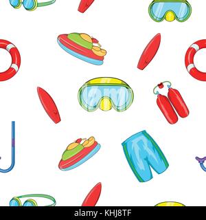 Soggiorno acqua pattern, stile cartoon Illustrazione Vettoriale