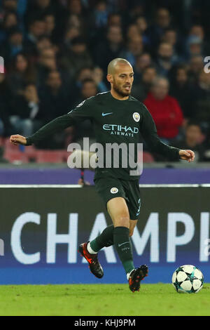 David silva manchester city napoli 01-11-2017 stadio san paolo calcio calcio UEFA Champions League 2017/2018 napoli - Manchester City gruppo f foto Foto Stock
