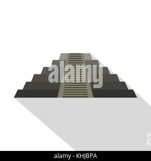El Castillo piramide Maya a Chichen Itza icona Illustrazione Vettoriale