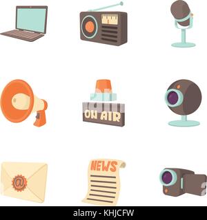 Messaggi di set di icone, stile cartoon Illustrazione Vettoriale