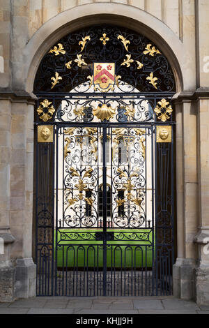 Regno Unito, Oxford, ornati gateway per tutte le anime College. Foto Stock