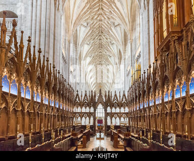 Cudiero (coro) nella Cattedrale di Winchester, Winchester, Hampshire, Inghilterra, Regno Unito Foto Stock