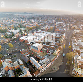 Leighton Buzzard città- vista aerea Foto Stock