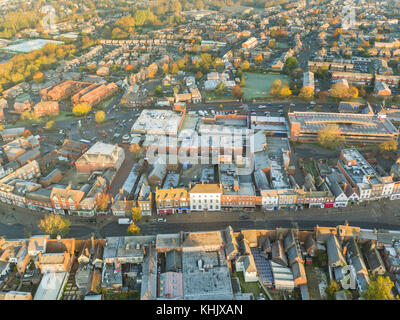 Leighton Buzzard città- vista aerea Foto Stock