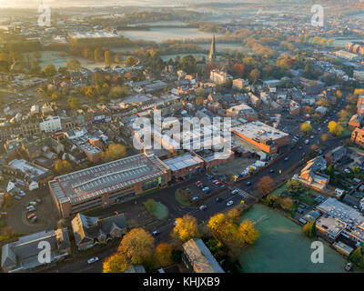 Leighton Buzzard città- vista aerea Foto Stock