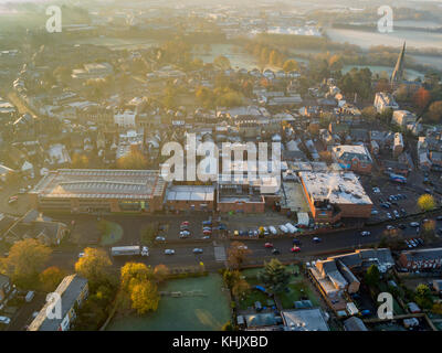 Leighton Buzzard città- vista aerea Foto Stock