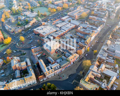 Leighton Buzzard città- vista aerea Foto Stock