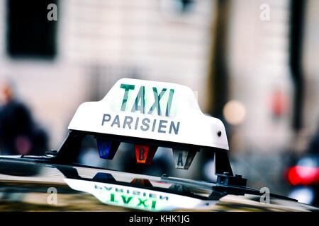 Il francese stazione taxi, Parigi 9th, Francia Foto Stock