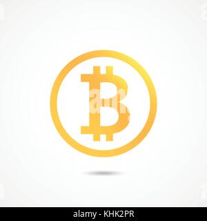 Segno bitcoin icona. crypto simbolo di valuta. illustrazione vettoriale. Illustrazione Vettoriale